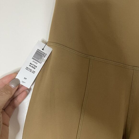 NEW! Aritzia TNA butter high rise kick flare split hem pull on tan pants Small - Picture 4 of 5